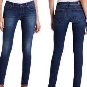 Paige Womens Skinny Jeans Size 27 Navy Dark Wash Raw Hem 5 Pocket, Brentwood